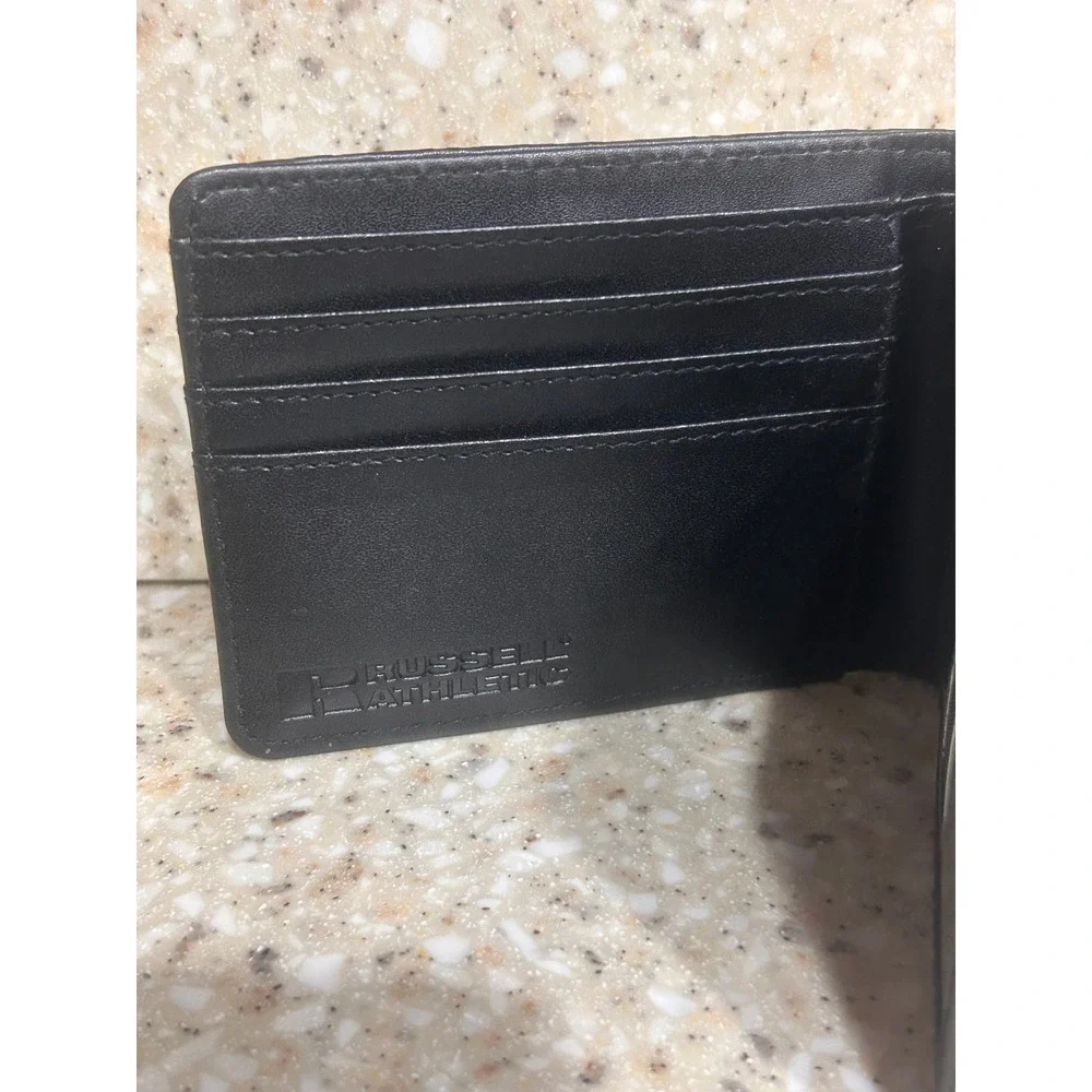 Russell Athletic Men's Black Embossed Logo Bifold‎ Wallet